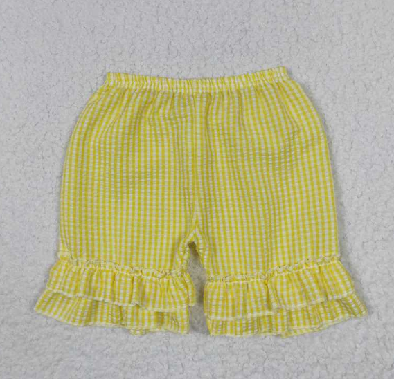 SS0065 Yellow plaid shorts