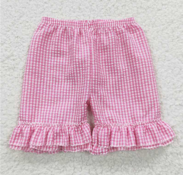 SS0063 pink plaid shorts