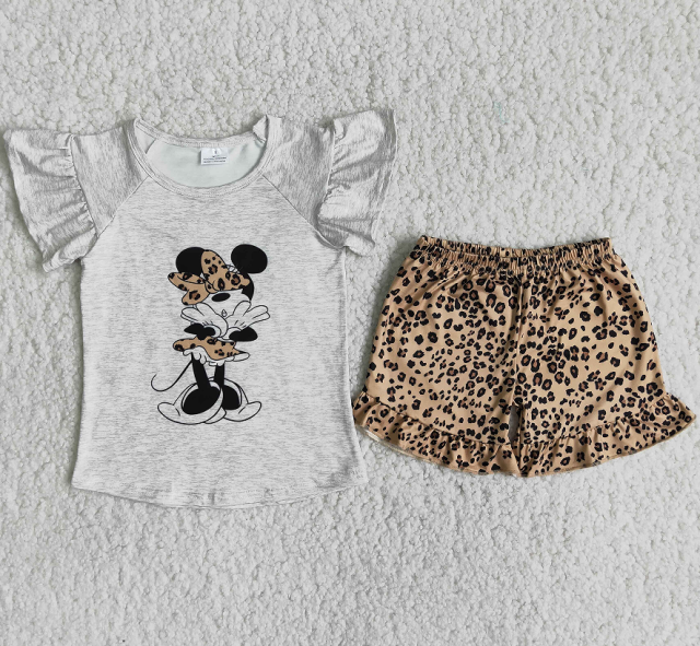 C0-14. Mickey Mouse off-white lace short-sleeved pants