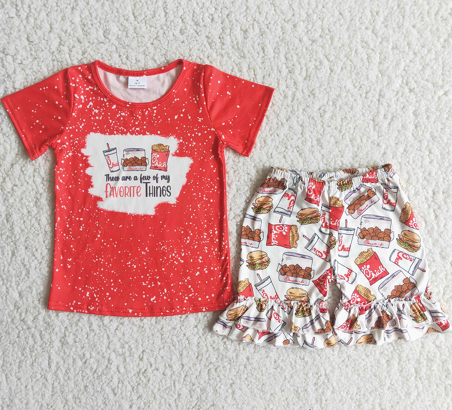 C15-23 Burger fries snack red girl set