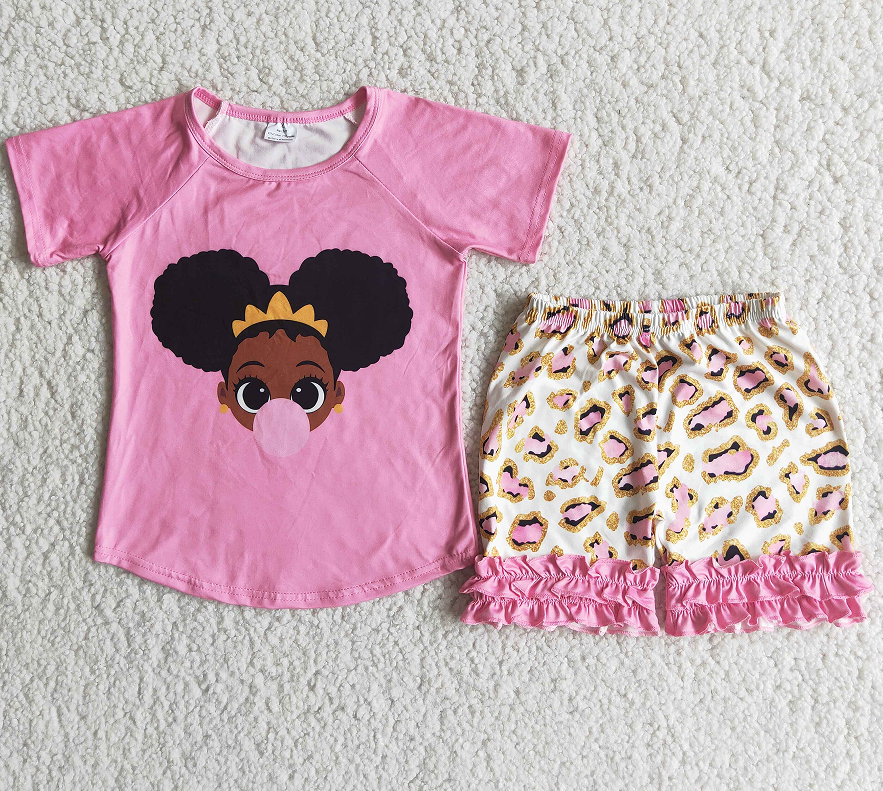 D7-12Pink black man blowing bubbles suit