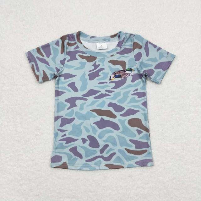 BT0598 Duck camouflage gray green short-sleeved shirts