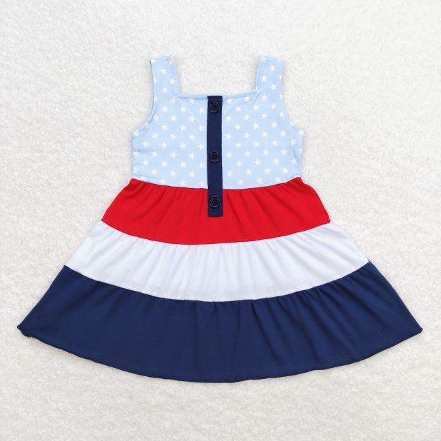 GSD0900 Red, white and blue star sleeveless dress