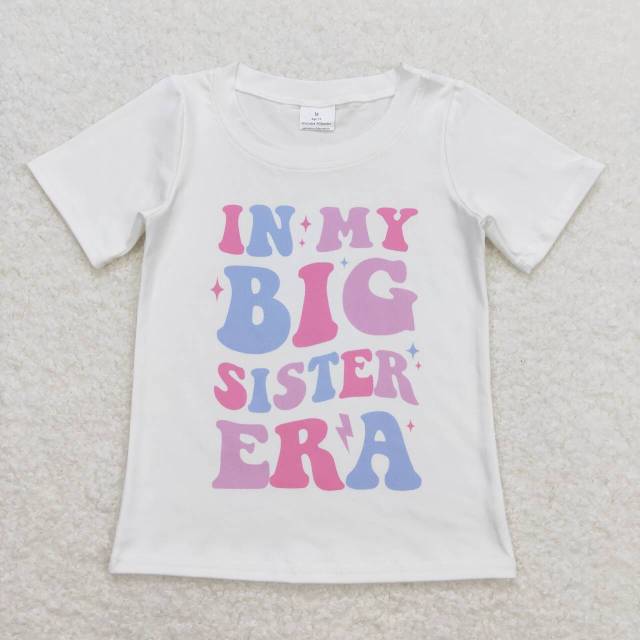 GT0508 in my big sister era white short sleeve top with letters shirt