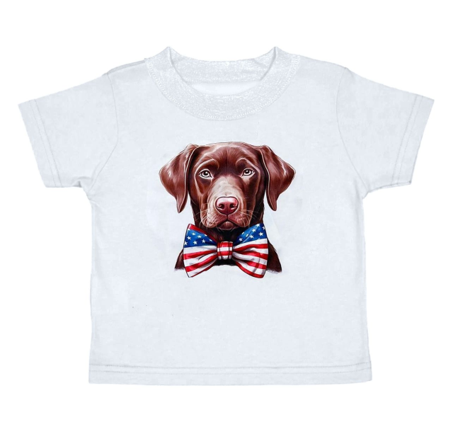 BT0682 National Day Bow Tie Puppy White Short Sleeve  boy  summer shirts (6-7weeks become rts )