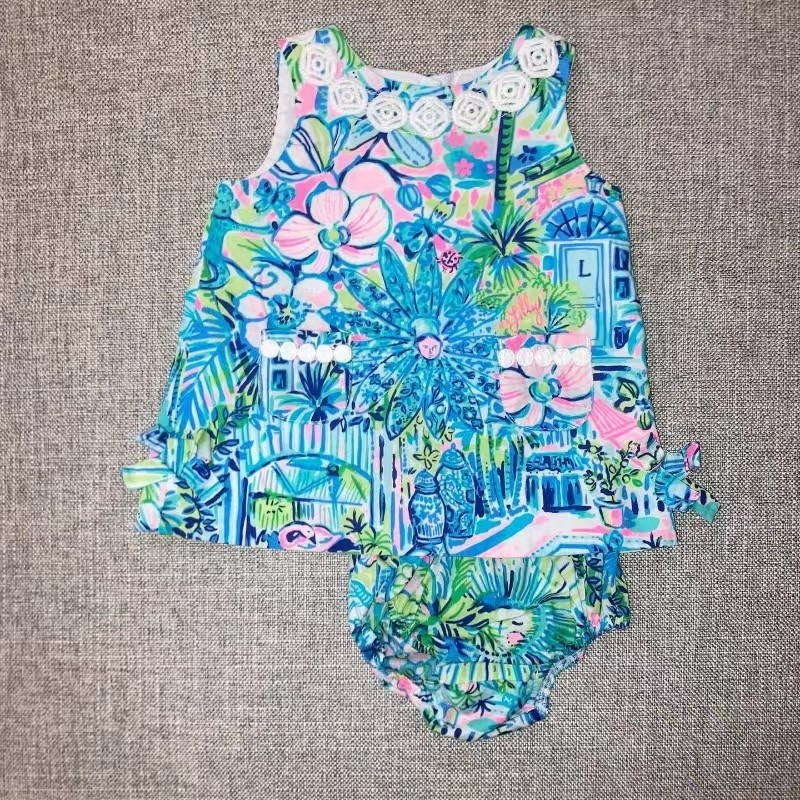 pre order  sleeveless blue floral top and shorts set