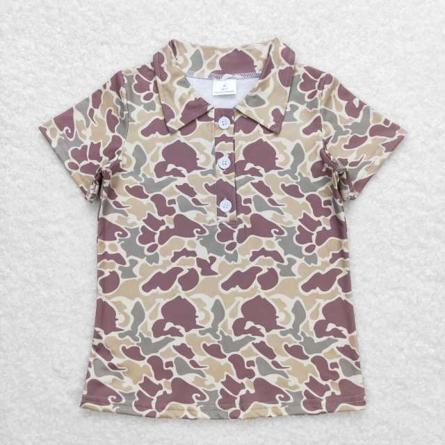 BT0640 Brown and green camouflage short-sleeved shirt