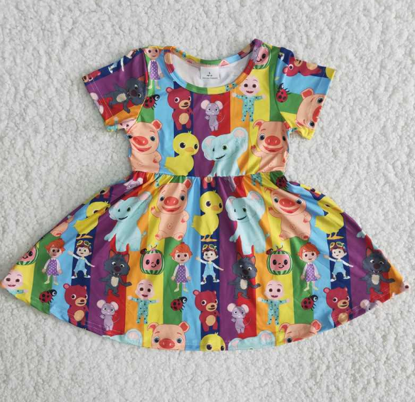 B17-14 cocomelon cartoon short sleeve dress