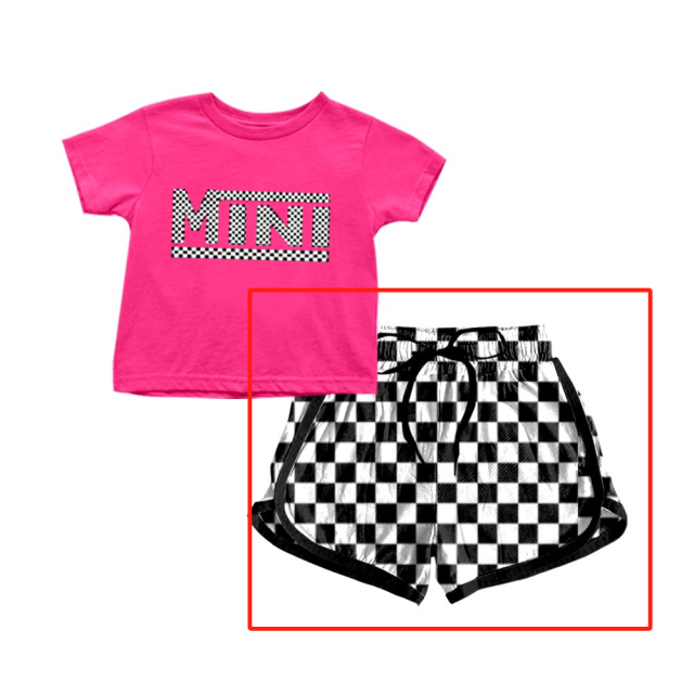 pre sale girls summer black and white shorts