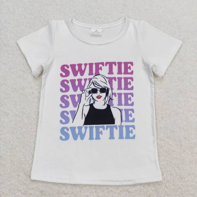 GT0550 white short-sleeved top with swiftie lettering shirts