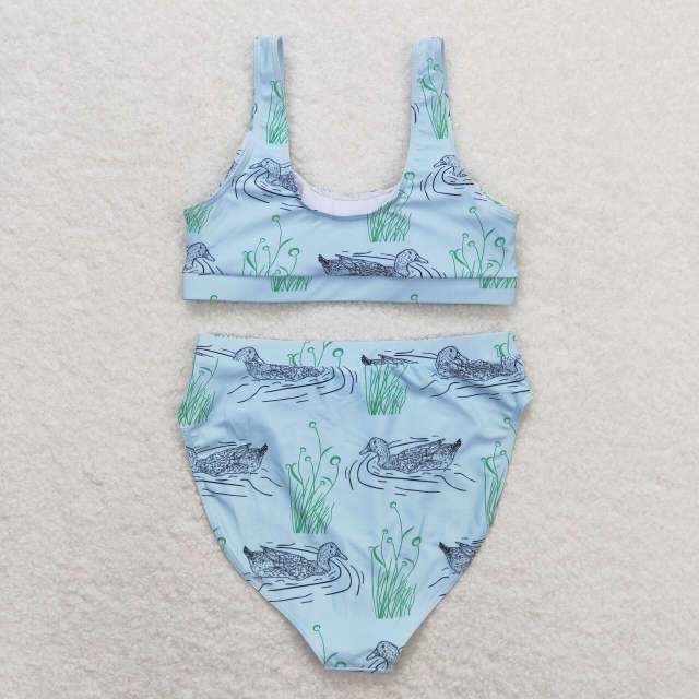 S0357 Adult women duck aqua swimsuit suit