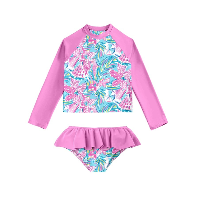 pre sale girls summer suit long sleeve top and thong