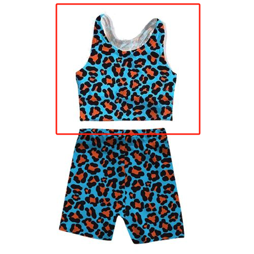 pre sale girls summer sleeveless light blue leopard print top