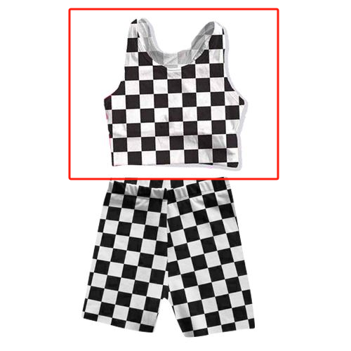 pre sale girls summer sleeveless black and white plaid top