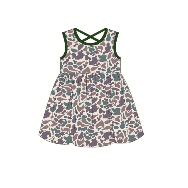 pre sale  girls summer sleeveless top leopard print dress