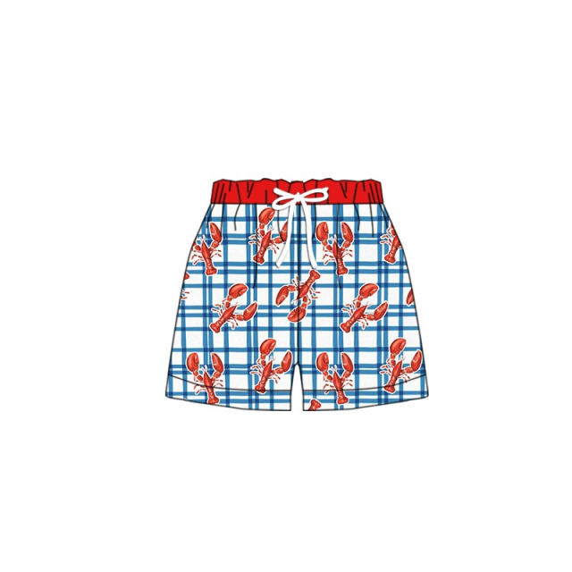 pre sale boys summer shorts crayfish print  with swimming pants