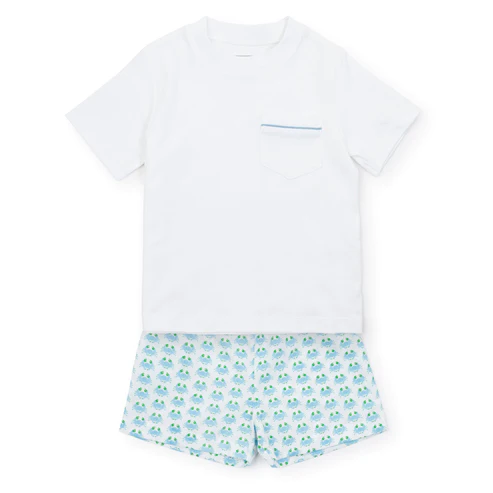 pre sale boys summer suit white short-sleeved top and shorts