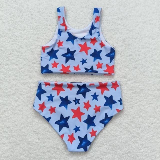 S0228 Star blue swimsuit set
