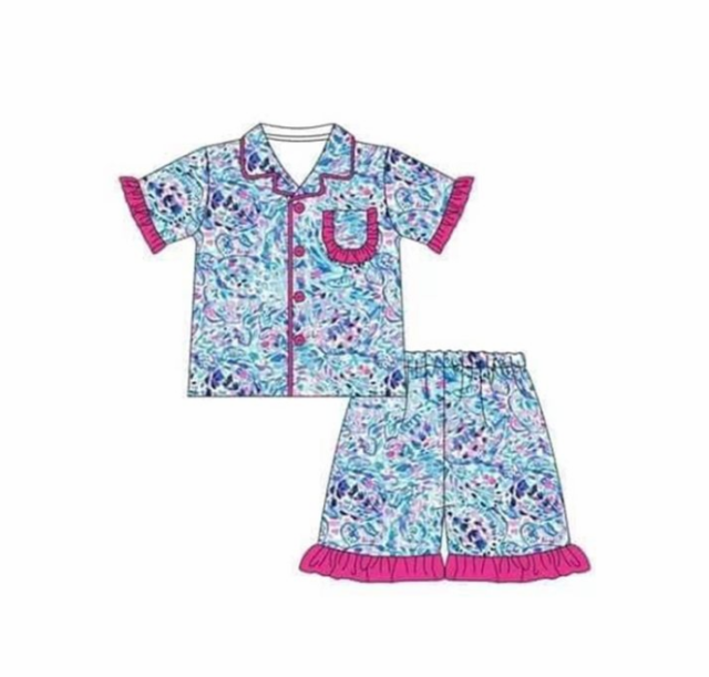 pre sale girls summer suits short sleeve top  and  shorts  with pajamas