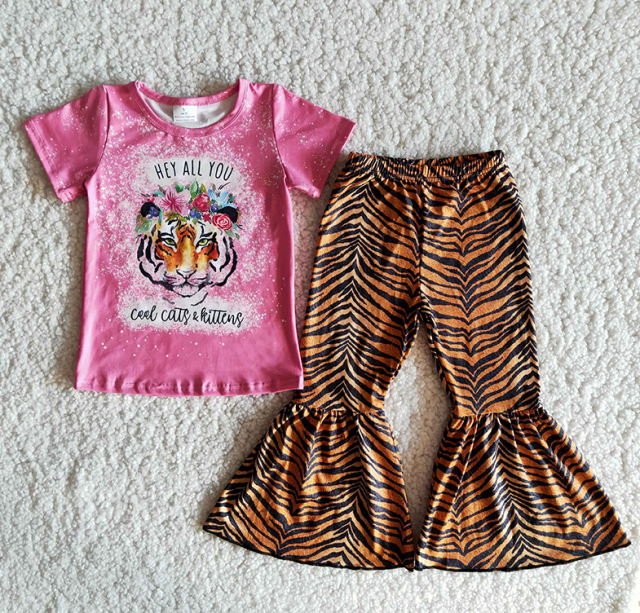 B11-14 Flower Tiger Short Sleeve Set