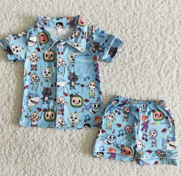 B5-15 cocomelon blue boys pajama set