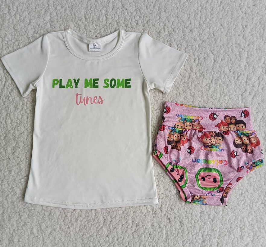 B12-10 Alphabet cocomelon watermelon bummies  set