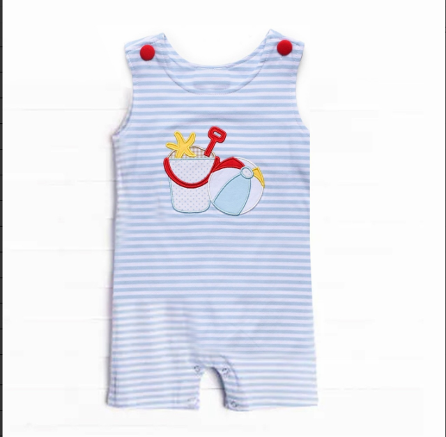 pre sale baby boy clothes  sleeves top embroidered starfish print  with romper