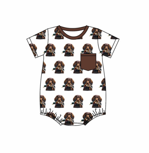 pre sale baby boy clothes  short sleeves top puppy print  with romper