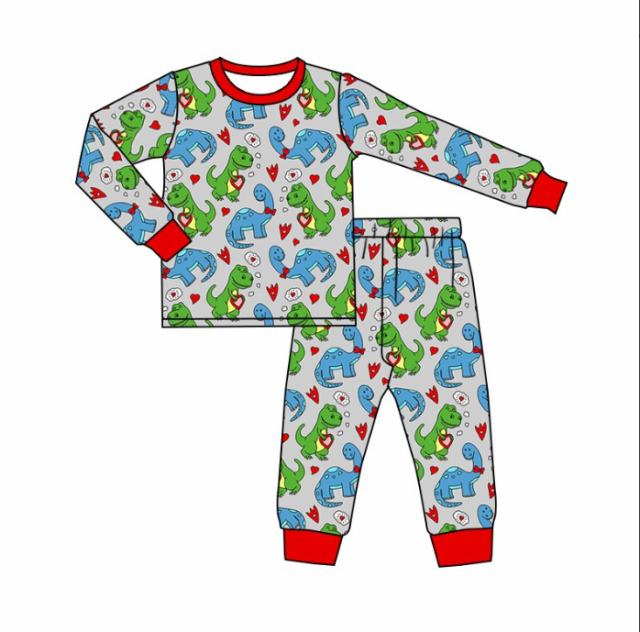 pre sale  boys  autumn outfit sets   long sleeves top dinosaur print  and  trousers
