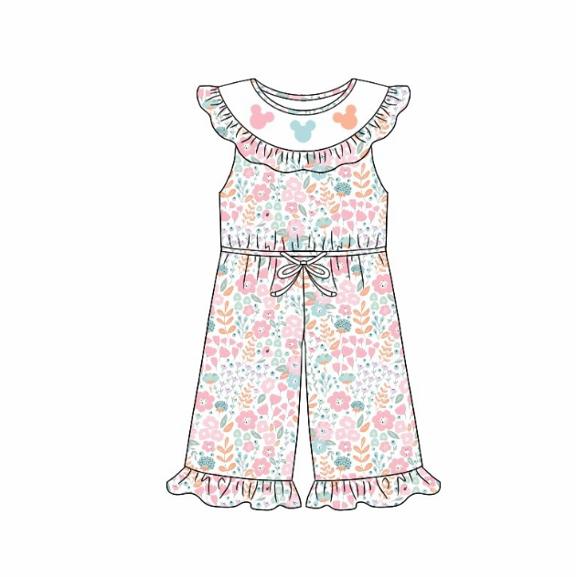 pre sale girls summer clothing  sleeveless top floral print and jumpsuits