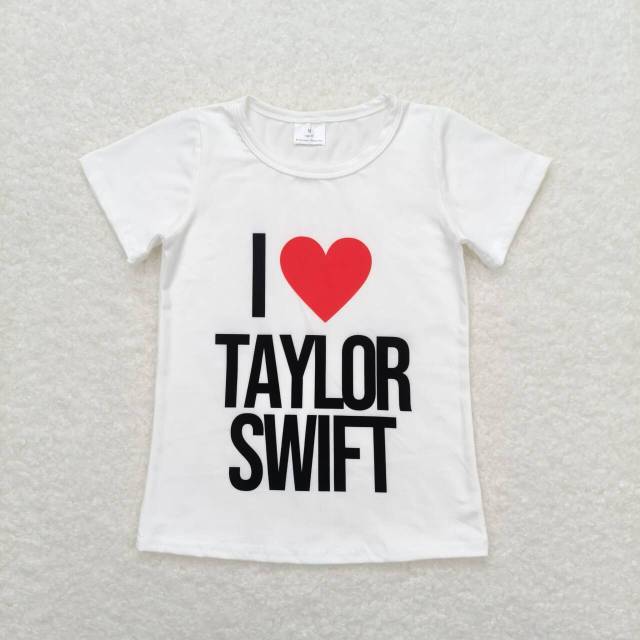 GT0551 I love taylor swift white short sleeve shirt