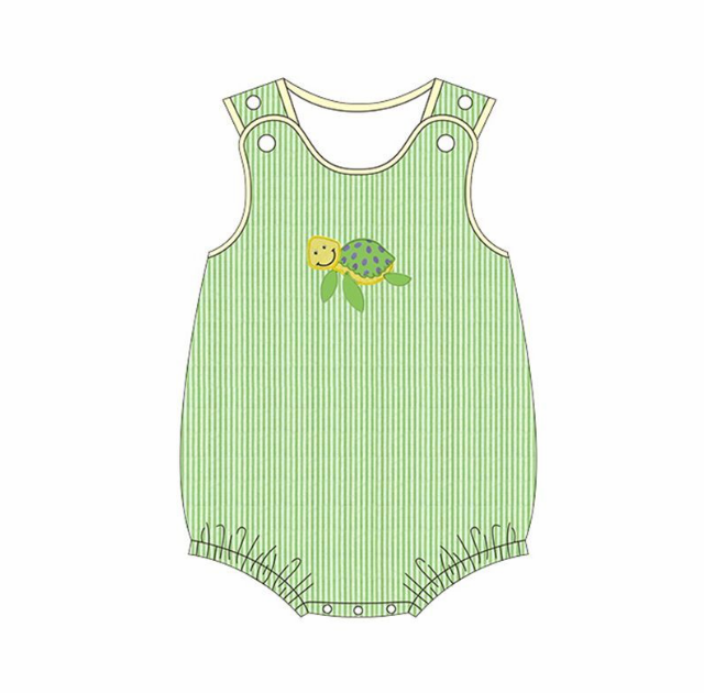pre sale baby boy clothes sleeves top embroidered turtle print  with romper