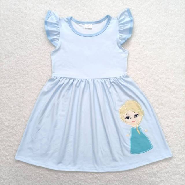 GSD1147 Disney Princess Blue Flying Sleeve Dress