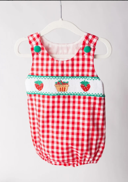 pre sale baby girl clothes sleeves top embroidered strawberry  print  with romper