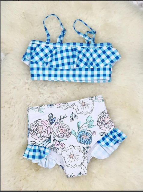 pre sale girls summer outfit sets  sling top flowers print and briefs