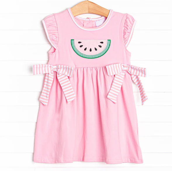 pre sale girls dresses flying sleeves top embroidered watermelon print  with dress