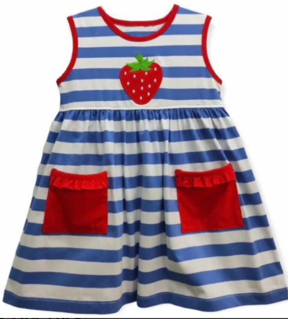pre sale girls dresses  sleeves top embroidered strawberry print  with swimsuit