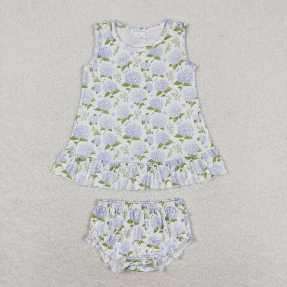 GBO0342 Hydrangea Beige Sleeveless bummies set