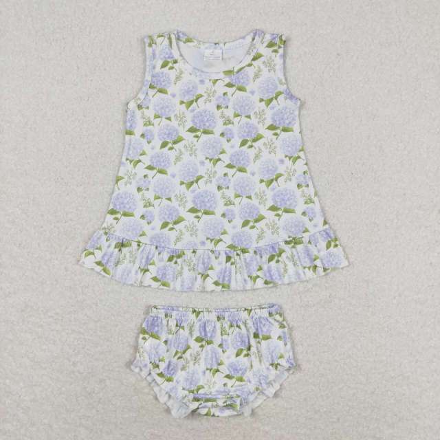GBO0342 Hydrangea Beige Sleeveless bummies set
