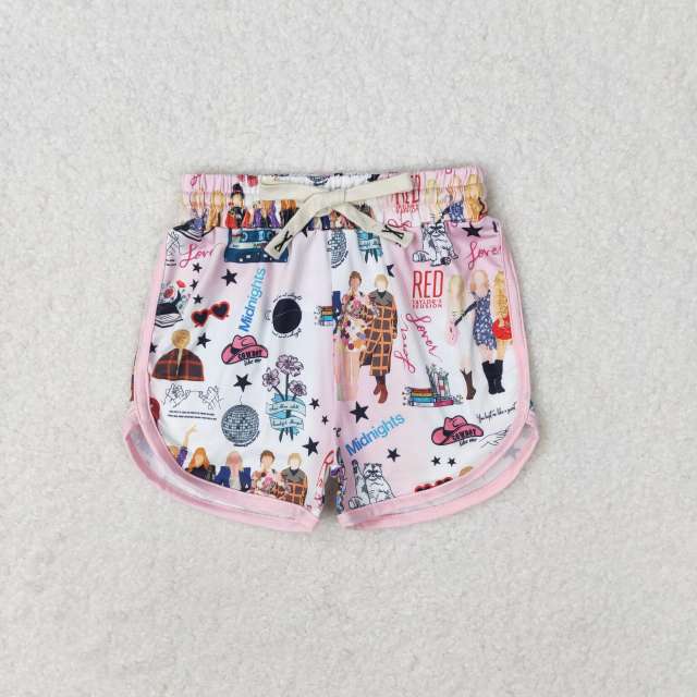 SS0255 taylor swift pink and white shorts