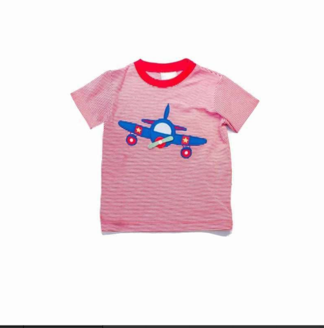pre sale boys summer clothing short sleeves top helicopter print