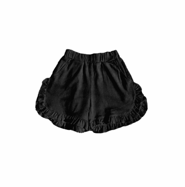 pre sale girls summer shorts black print