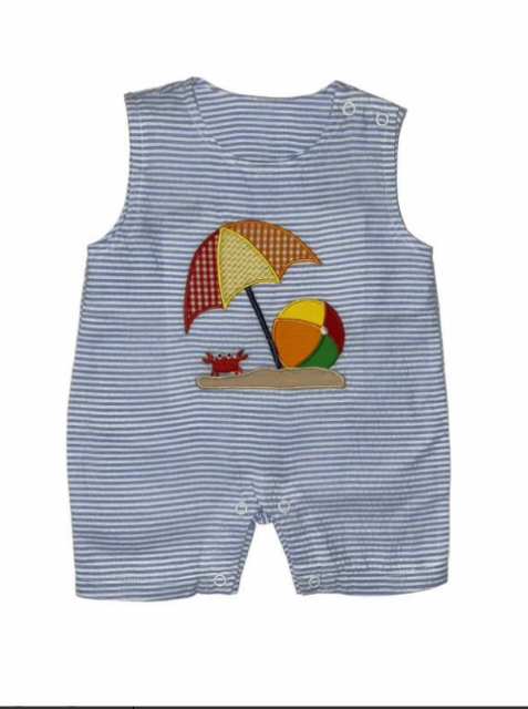 pre sale baby boy clothes   sleeves top embroidered parasol crab print  with romper