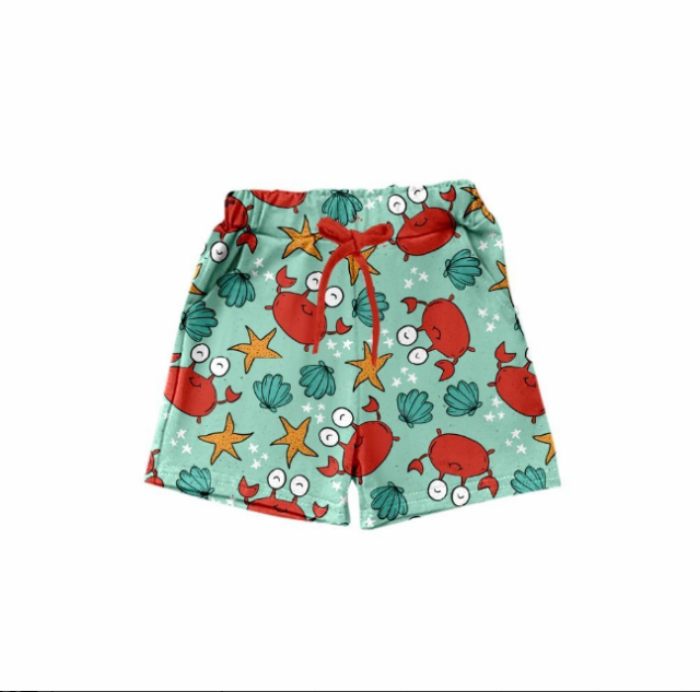 pre sale boys summer shorts crab, starfish and scallops print
