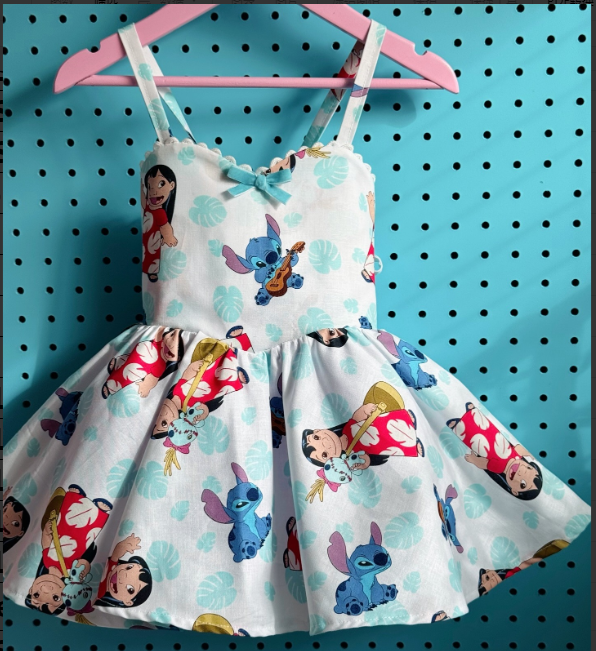 pre sale girls dresses  sling top stitch print with dress