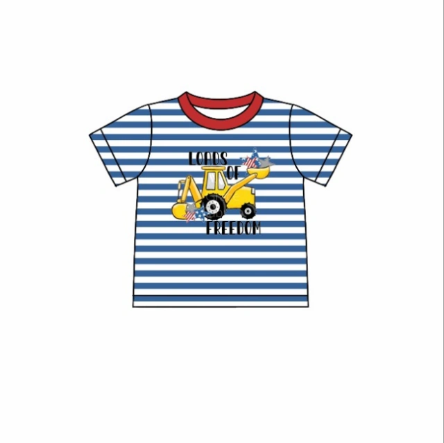 pre sale boys clothes short sleeves top excavator print
