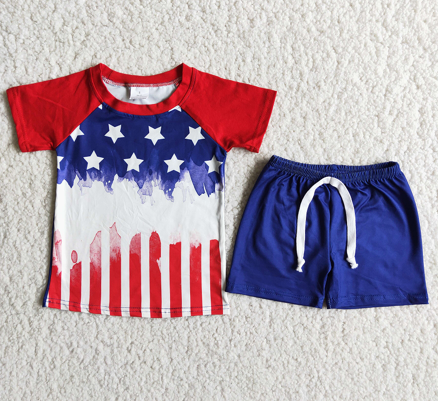 D9-14 Stars and Stripes Navy Boys Suit