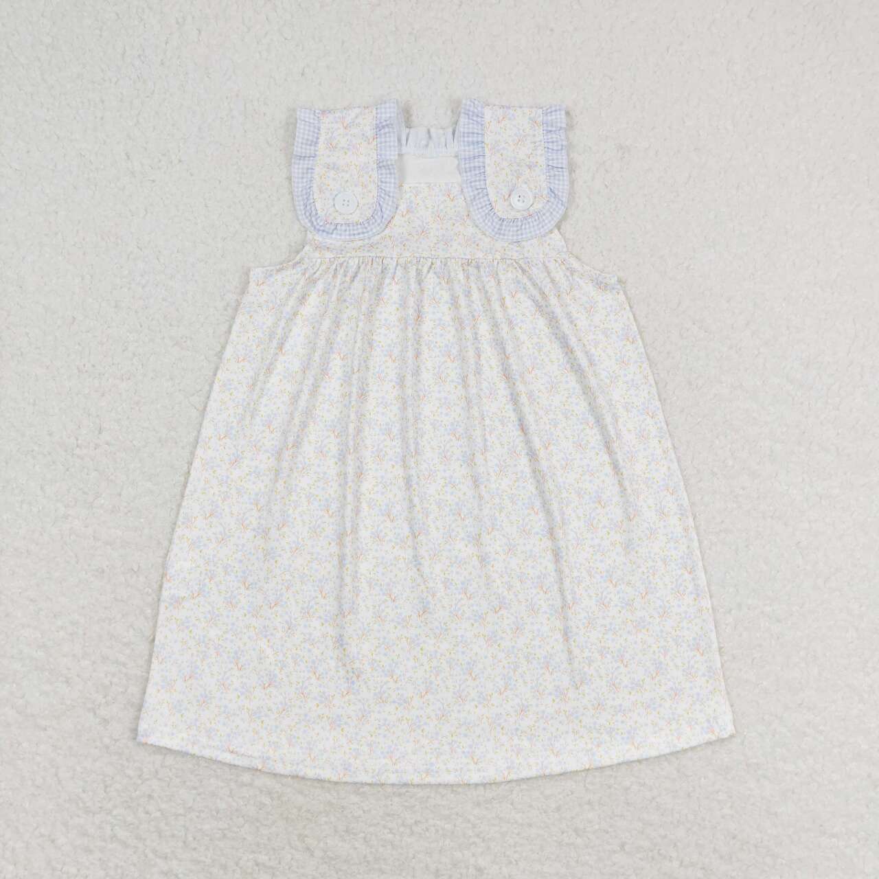GSD1046 Floral Plaid Lace Sleeveless Dress
