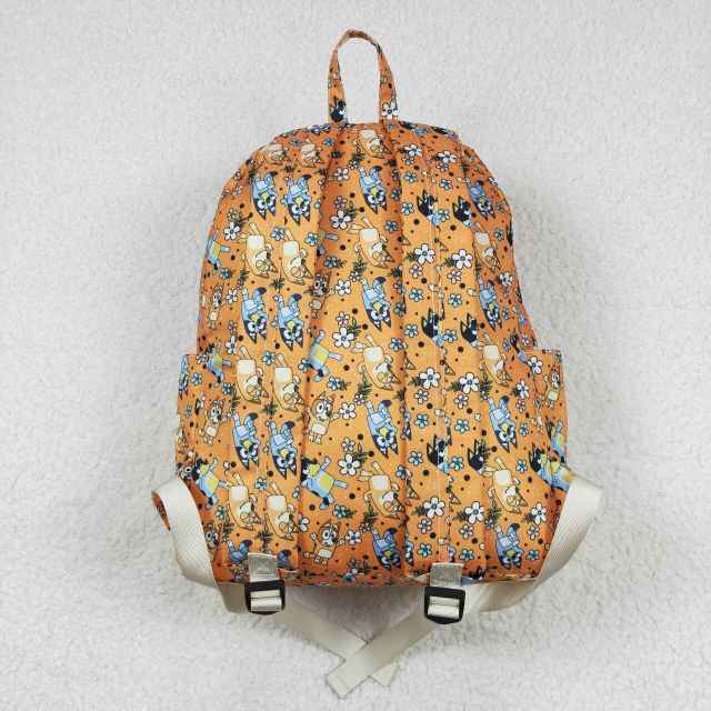 BA0213 bluey flower orange backpack