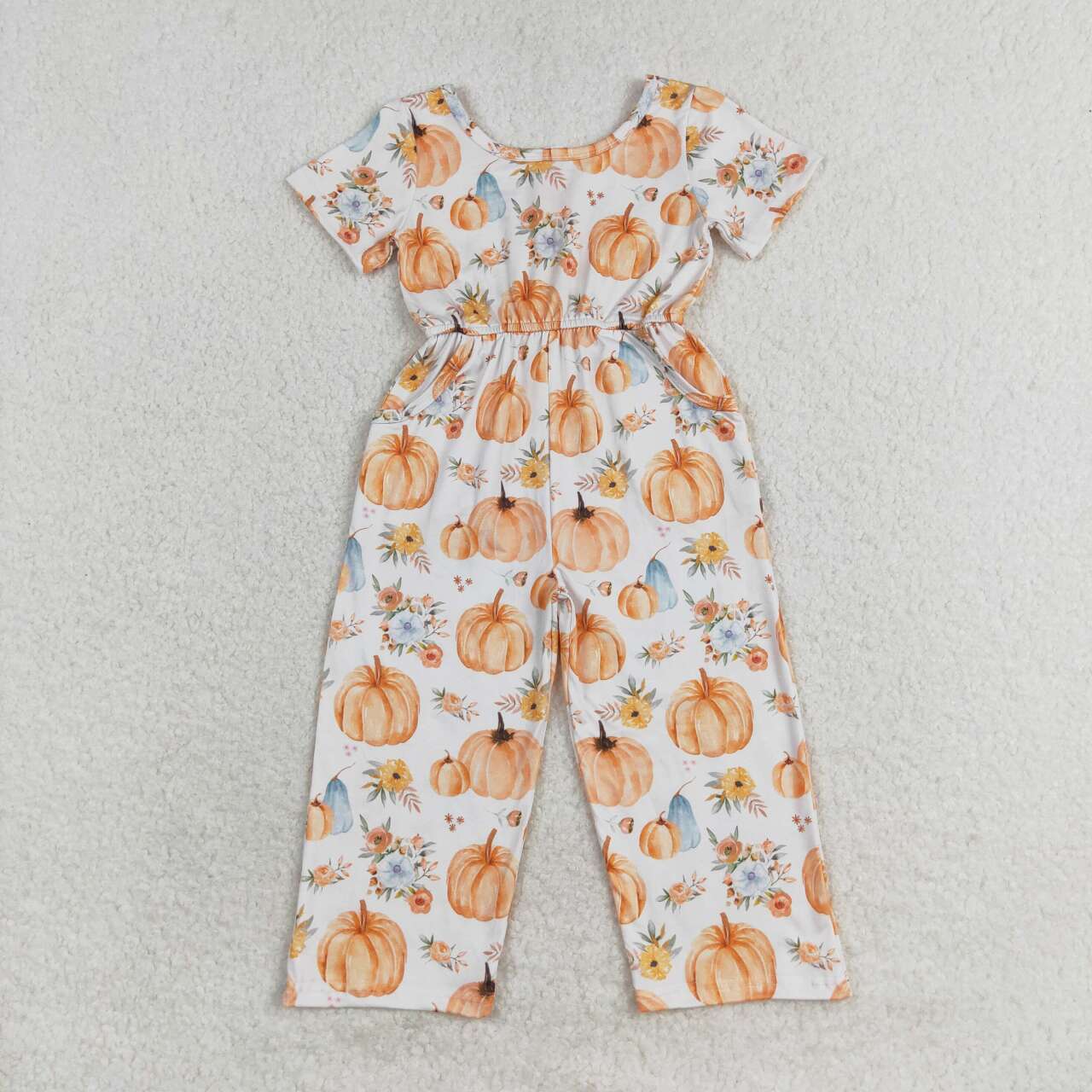 SR1880 Pumpkin Blossom Short Sleeve romper